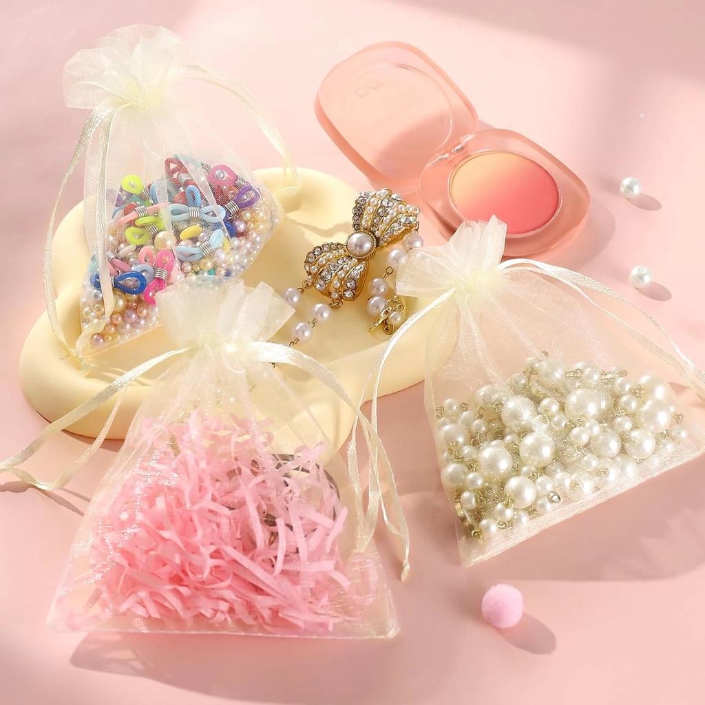 100PCS Multi-color Organza Gift Packaging Bags Candy and Jewelry Storage Bags Wedding and Christmas Party Decoration Gift Bags