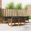 Outdoor Sofa Set with Cushions 7 pcs Natural and Anthracite