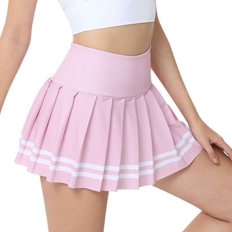 Foreign Trade New Bars Print Badminton Tennis Skirt Fitness Yoga Pleated Skirt Outdoor Running Short Exercise Skirt
