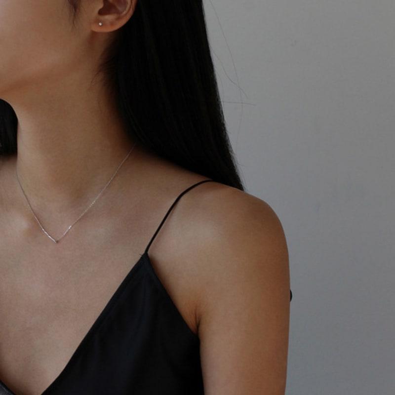 NORMALLEE [Weißgold] Basic Cubic Halskette (S)