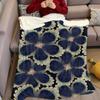 Blue Petals Flannel Blanket Warm Soft Halloween Christmas Couch Warm Cozy Decorative Decor Gift for All Season