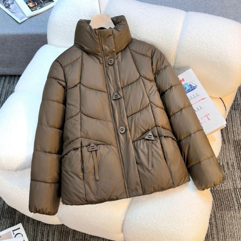 

25 short bread clothes, cotton-padded clothes for women, small people, thickened stand-up collar, warm and casual temperament, winter jacket XXL