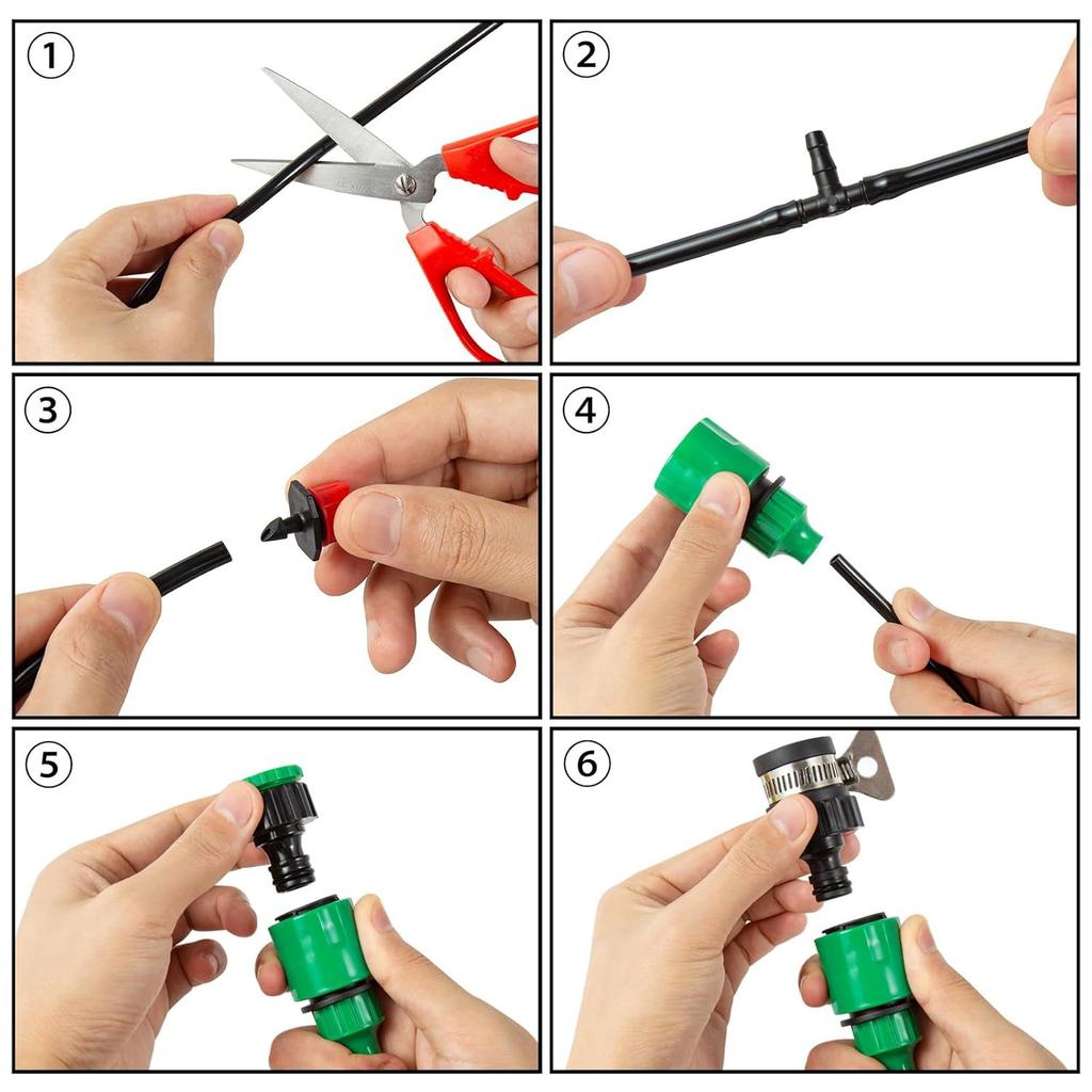 Kit de Irrigação por Gotejamento 50M Sistema de Rega Automática Aspersor para Plantas de Jardim Flores Conjunto de Microirrigação