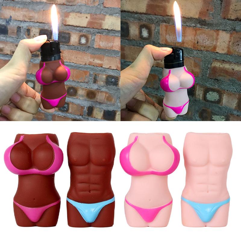 1PC Lovers Gifts Lighter Case Waterproof Silicone Lighter Protective Creative Sexy Body Couple