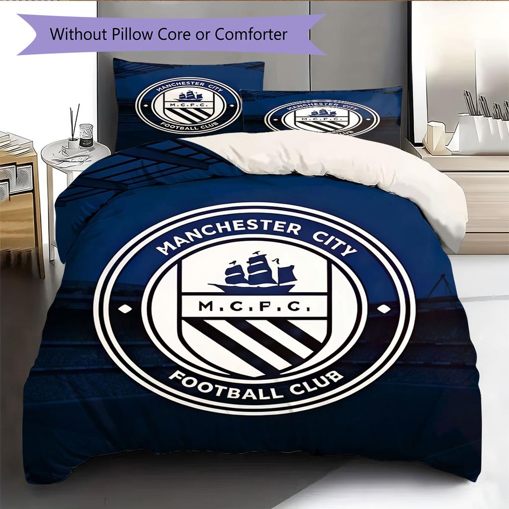 Pure MCFC Pride Bedding Quilt Set Quilt Cover Pillowcase Home Decoration Birthday Gift (1 * Duvet Cover + 2 * Pillowcase, Without Core)