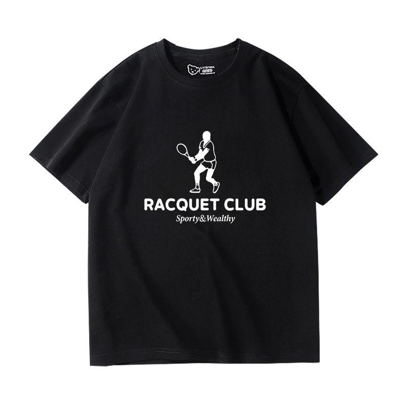 American Retro Sports Style Short Sleeve T-shirt Female Loose Cotton Crew Neck Casual Easiest for Match Vintage Shoulder Half Sleeve