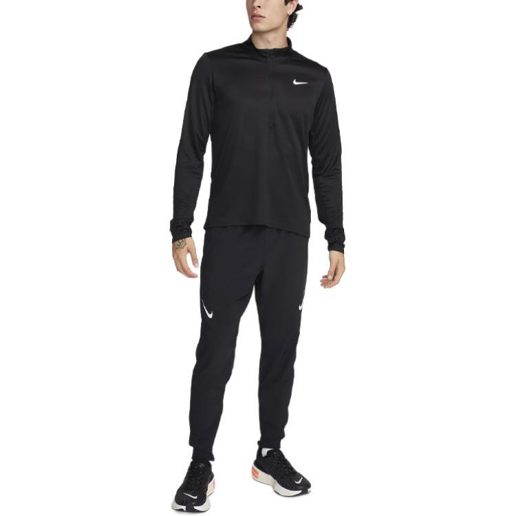 Nike Aeroswift Logo Drawstring Running Pants Men Bottoms Black FN3361-010