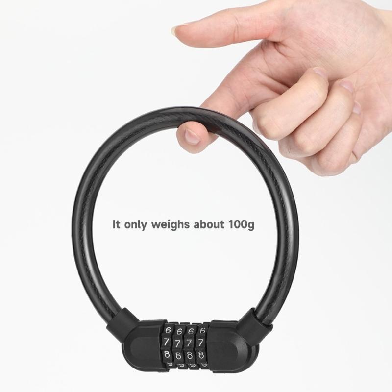 Bike Portable Code Lock Cable Anti Theft Security Resettable Combination Locks
