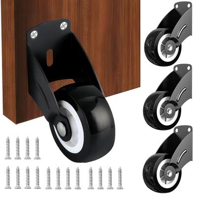 4-Pack 2" Gate Wheels, Anti-Sag Door Bottom Support Wheels, Anti-Friction Casters Repair Dropping Wooden Doors, Vertical Mount & Furniture Fix Rollers