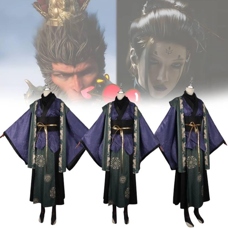 Elegant Black Myth Wukong Cosplay Outfit Featuring Retro Design In Purple Shade