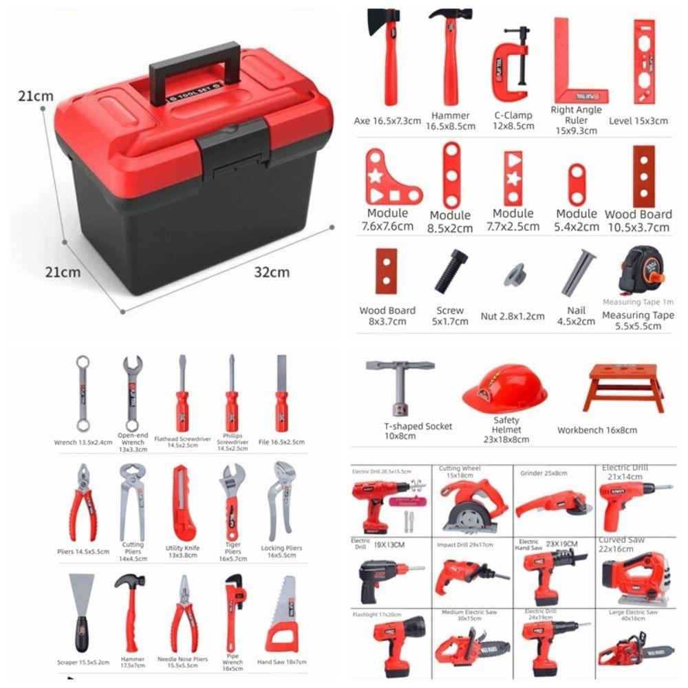 With Screwdrivers Pretend Play Tool Kit Simulation Engineering Toy Tool Box  For Toddler