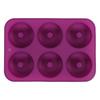 6 Cavity Silicone Donut Baking Pan Donut Chocolate Mold Microwave Freezer Safe(Purple)