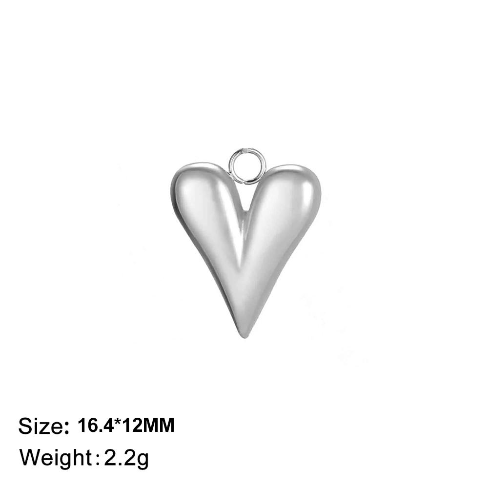 Fashion Love Heart Charms Stainless Steel Gold DIY Pendant for Earring Necklace Bracelet Jewelry Making