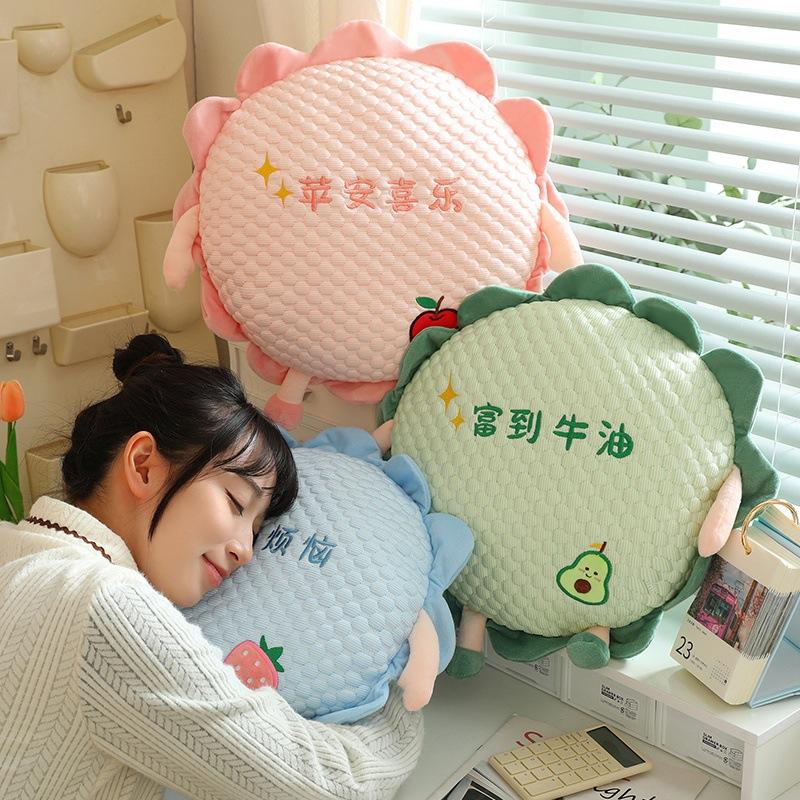Ice Doudou Sunflower Hand Warmer Pillow Blanket 3-in-1 Car Cushion Blanket Office Lunch Break Lying Pillow Blanket