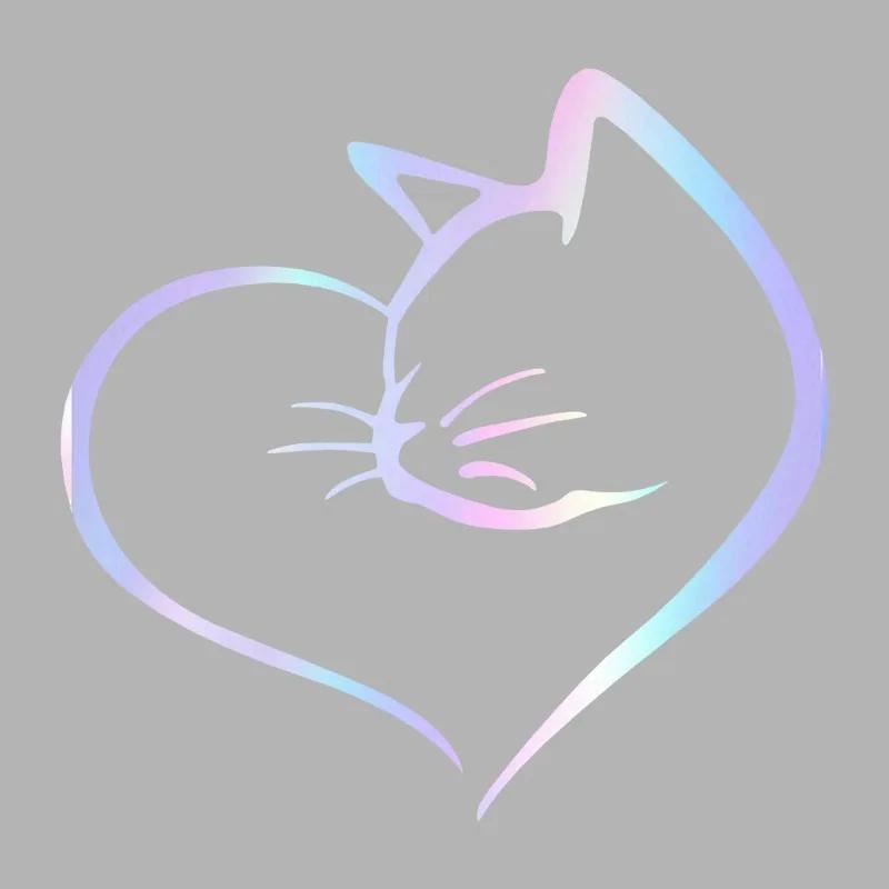 

Наклейки на автомобиль с изображением кота и сердца, наклейки для домашнего оконного стекла, креативные украшения, наклейки для стайлинга автомобилей, водонепроницаемые наклейки с изображением животных, наклейки для животных