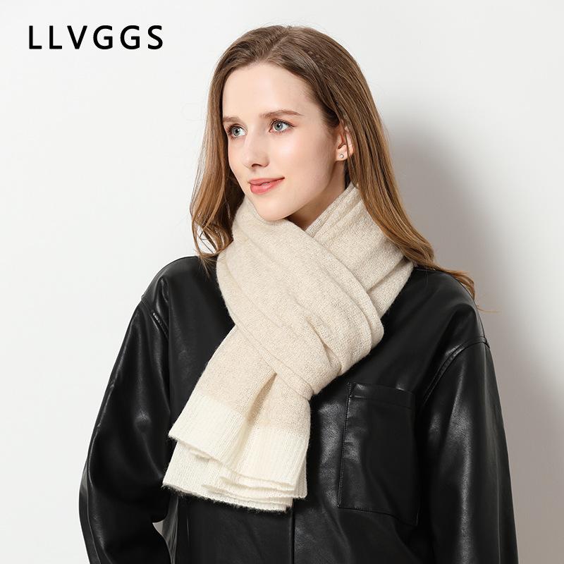 

New cashmere scarf women s wind contrasting color knitted warm versatile student winter scarf 180cm верблюд