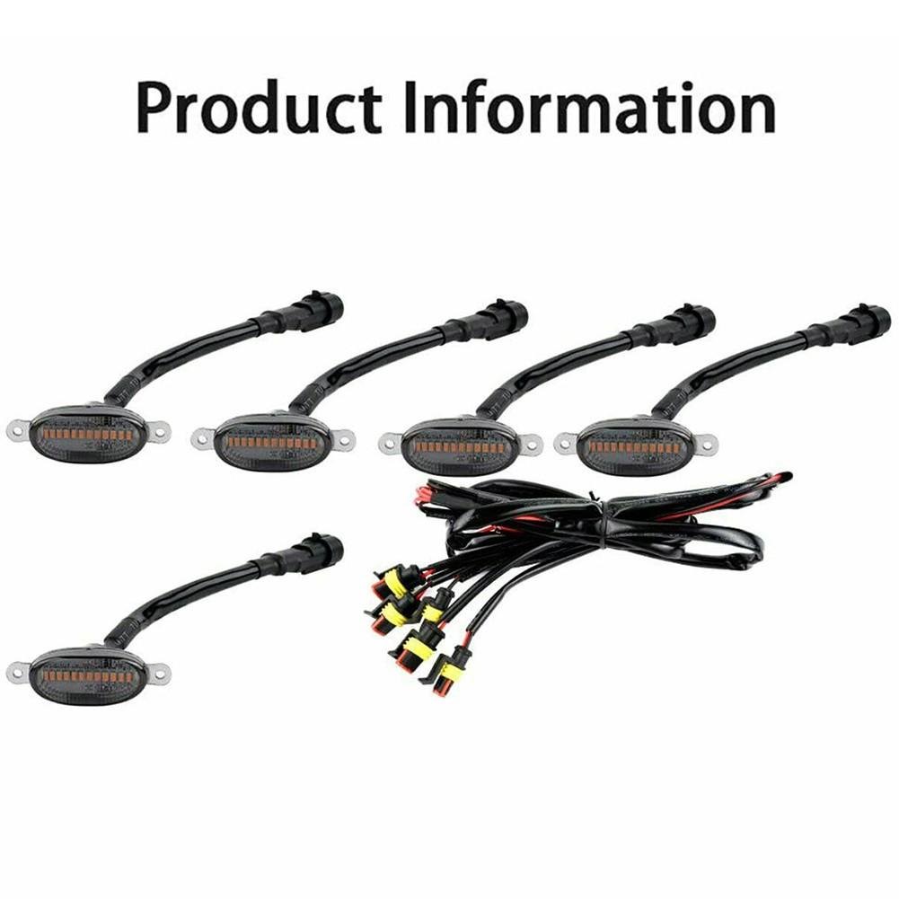 5PCS Smoked Lens Amber 12LED Front Grille Running Lights For Ford F150 F250 F350