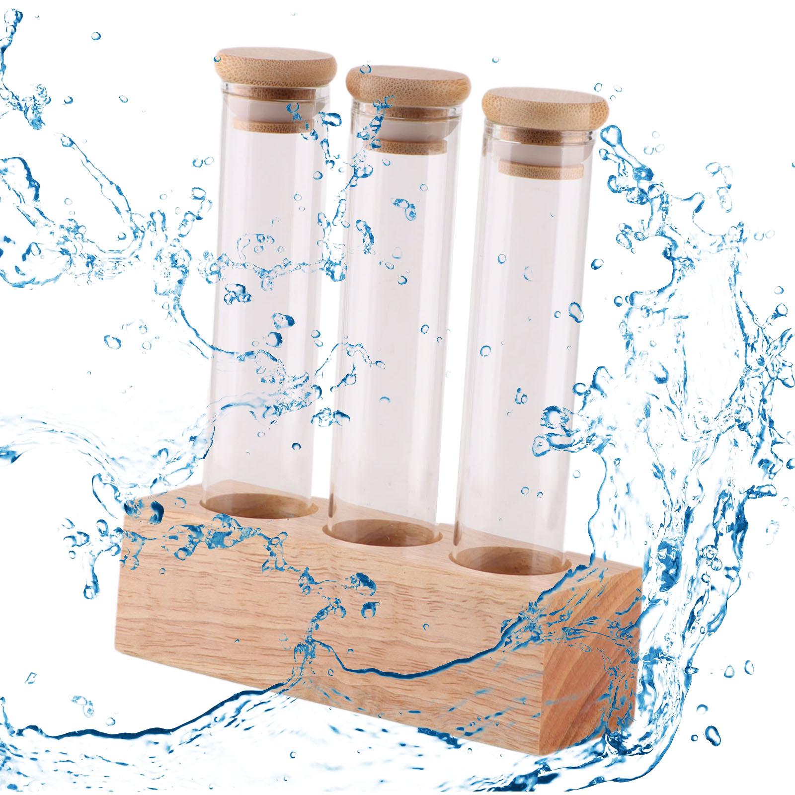 

Glass Test Tubes Wooden Display Stand Food Storage Container Glass Coffee Beans Storage Containers for Retail Coffee Shop Pantry