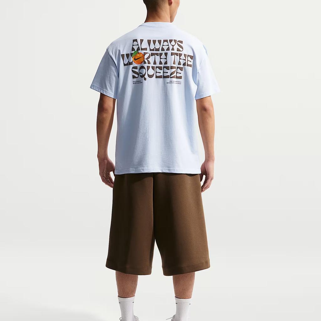 Nike T Shirts Men's Hydrogen Blue Crew Neck Moderate IR4965-407