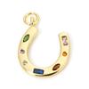 1 Piece Brass West Cowboy Charms 18K Real Gold Plated Luck Horseshoe Pendants For DIY Necklace Jewelry Making