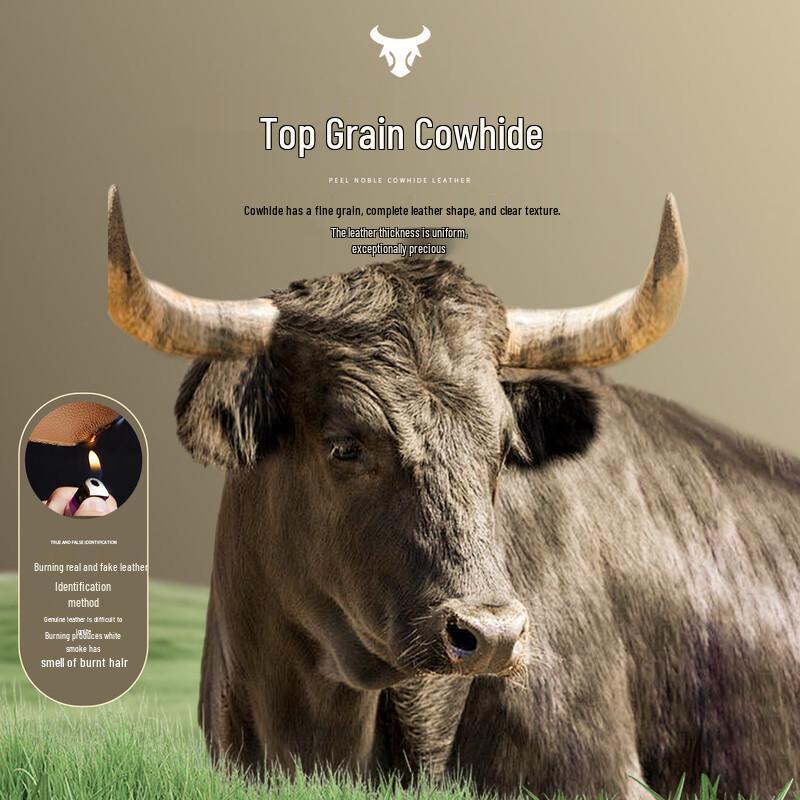 Men's First-layer Cowhide Mink Fur Collar Leather Jacket