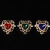 10Pcs Fashion Vintage Hollow Lace Crystal Peach Heart Love Accessories Baroque Alloy Accessories DIY Handmade Materials