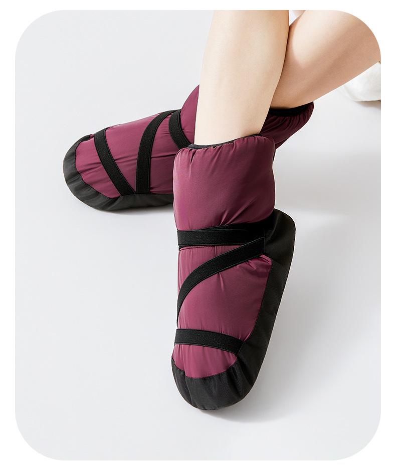 Cozy Velvet-Lined Strappy Ballet Practice Shoes