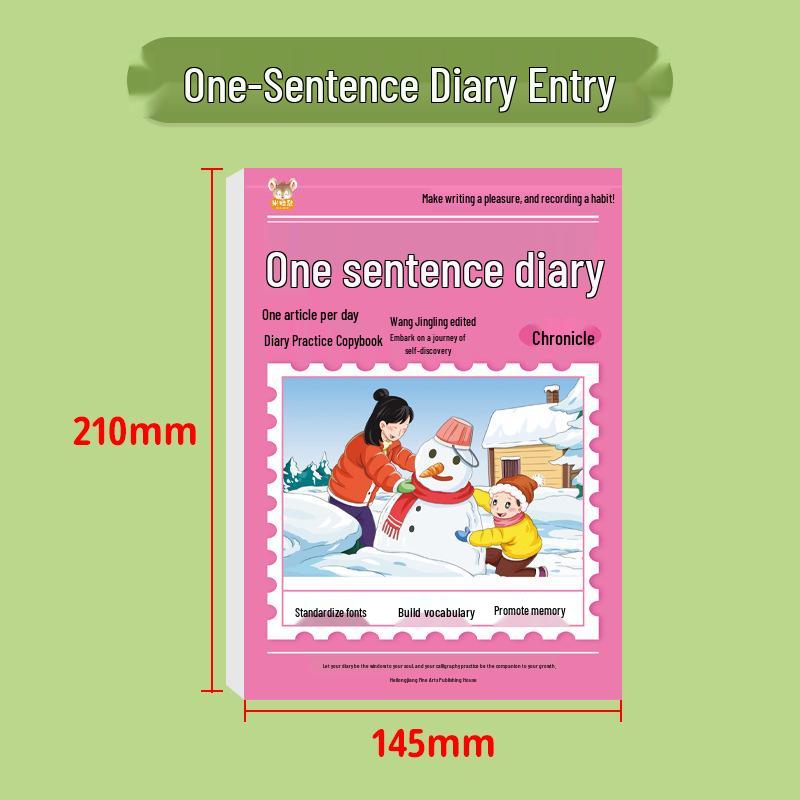 

Picture-Based Diary Practice Sheets for Grades 1-3: Writing & Tracing Book