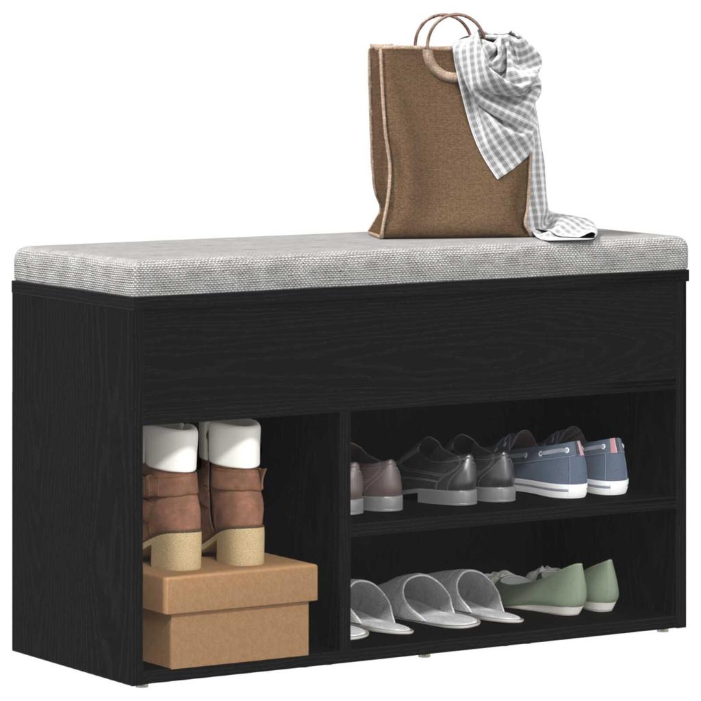 Entryway Shoe Bench, Open-type Shoe Storage Changing Bench, Black, 60 X 30 X 45 Cm