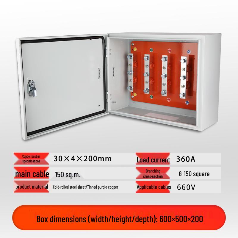 Low-Voltage Floor Cable T-Junction Box with Copper Busbar and Mineral Insulation for Protective Grounding.