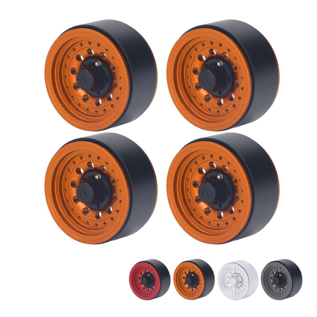 4PCS RC Beadlock Wheel Rim Set 1.9 Inch Aluminum Alloy 1/10 RC Car Wheel Hub for Axial SCX10 I II II