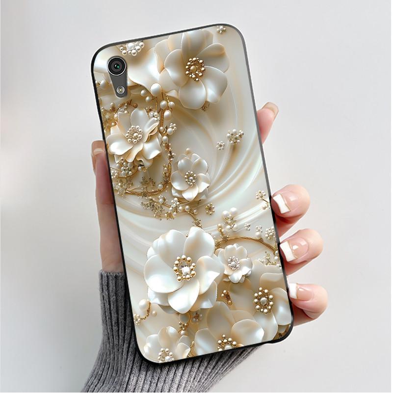 Hülle Für Sony Xperia XA1 Rückseite G3121 G3112 G3125 G3116 G3123 Luxus Mode Schmetterling Blume Schwarzes Silikon Weiche Handyhülle