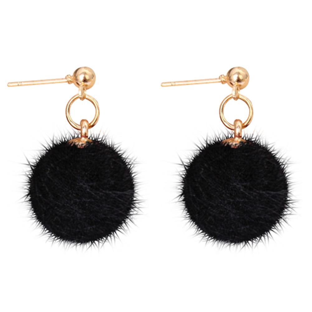 

Серьги в виде помпона чёрный