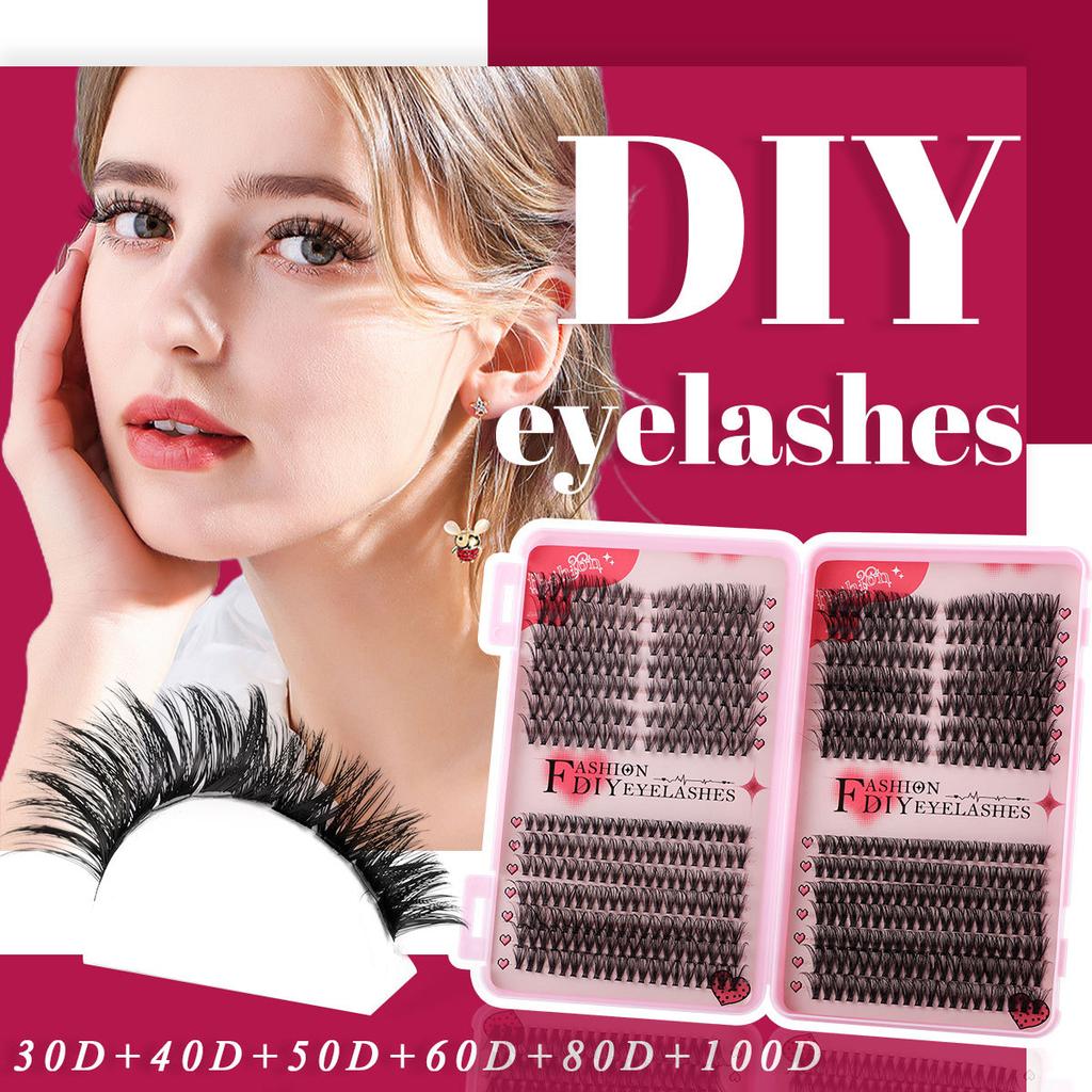 532 Tufts Of Diy Single Tufts Of False Eyelashes, Natural Thick D-Song Segmented Mixed Eyelashes