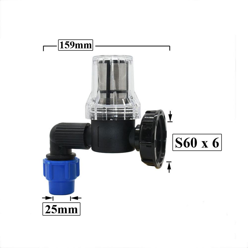 Złączka do rur z tworzywa PE 20/25/32mm Filtr S60 Adapter IBC Trójnik Kolanko Rozdzielacz Wody na 2 drogi Złącze Rury Do Nawadniania Farmy