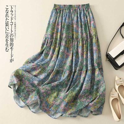A-line Slimming Medium-length Cake Skirt