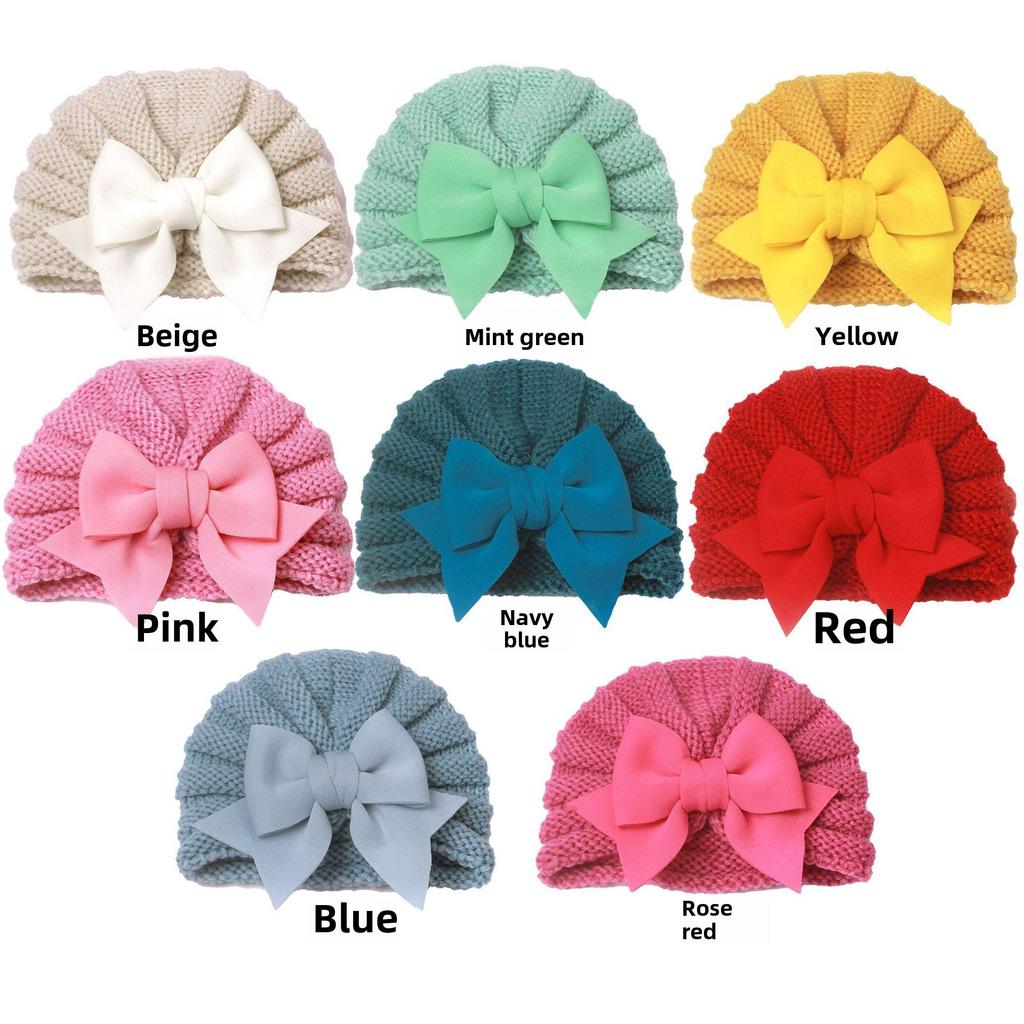 New Arrival: Baby Knit Hat with Bow, for Autumn and Winter – European and American Style