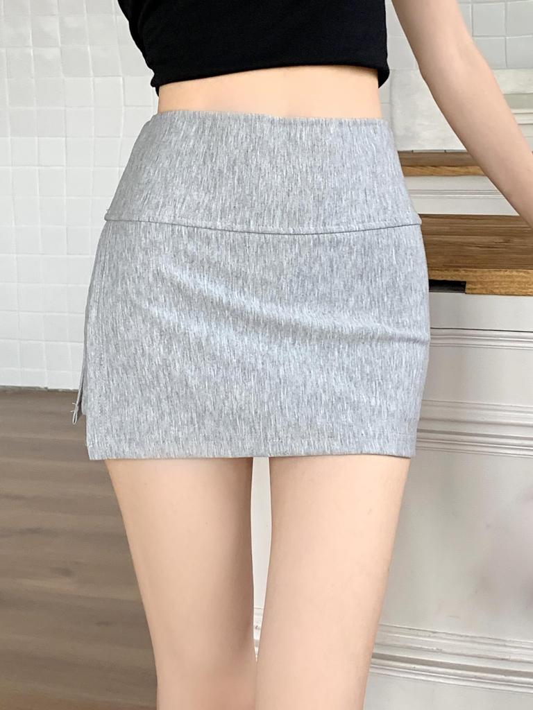 Syvent White Mini with Available in 6 Colors Women's Skirt, High-Waisted, Slit, A-Line, Stylish, Leg-Lengthening, Innerwear, (Product Code 12F013)