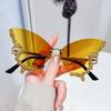 Diamond Studded Butterfly Sunglasses, Retro Glasses Women's High-end Sunglasses, UV Resistant, Anti Glare, Kawaii Accessories