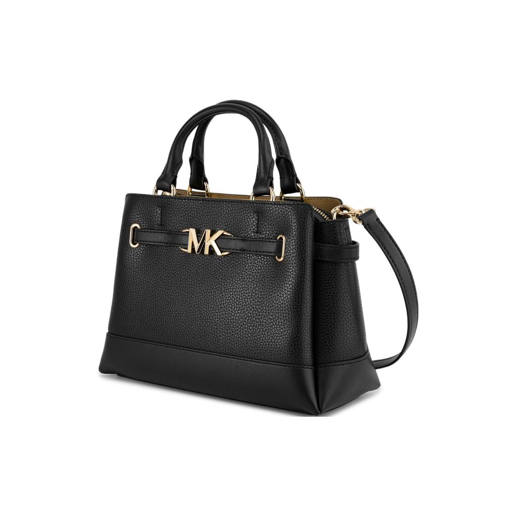 Michael Kors Mk Reed Classic Solid Color Portable Commuter Leather And Synthetic Leather Handbag Women Handbag Black 35S3G6RS1T-001