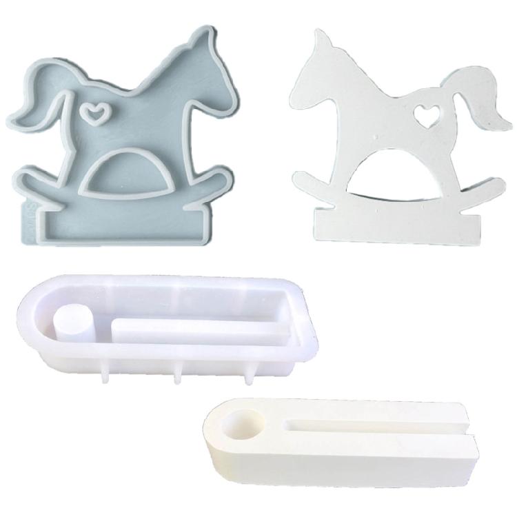 Hearts Horse Candlesticks Silicone Molds Cute Horse Candle Holder Resins Molds