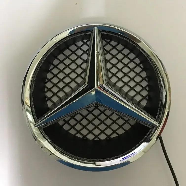 18.5cm Hollow style Car Front Grill Emblem With LED BASE For Mercedes Benz C CLASS W204 GLK W204 B W245 VITO W447 W463 V V260 OY8