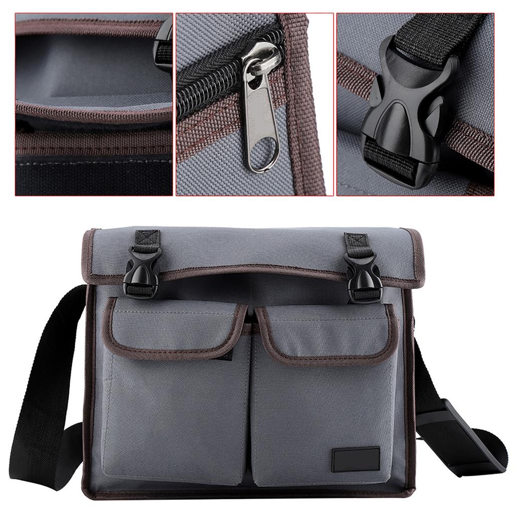 Thickened Oxford Cloth Tools Shoulder Bag Holder Organizer for Electrician Repairman (Gray)