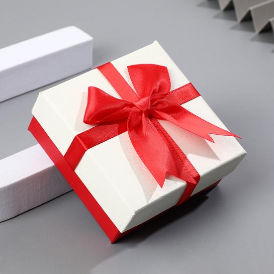 Caja de Regalo Cuadrada con Lazo de Cinta Día de San Valentín Dama de Honor Boda Cumpleaños Presente Caja de Envoltura con Tapa Caja Portátil para Empaque de Joyería