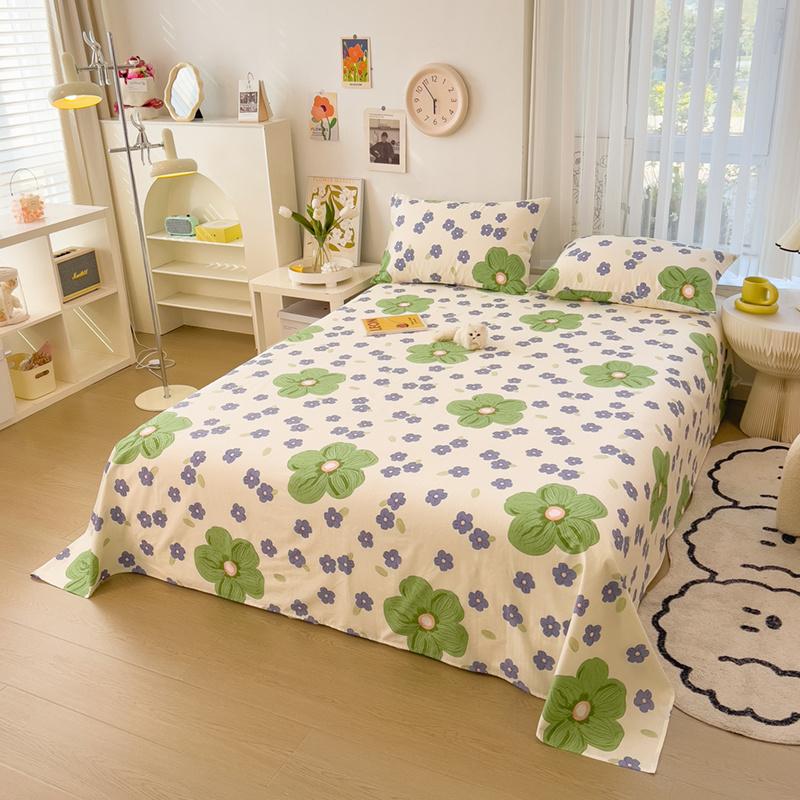 Cute Cartoon Panda Flat Sheet Kawaii Strawberry Bed Sheet Set For Girls Boys Room Decor, Cotton Twin Bed Cover With 2 Pillowcase