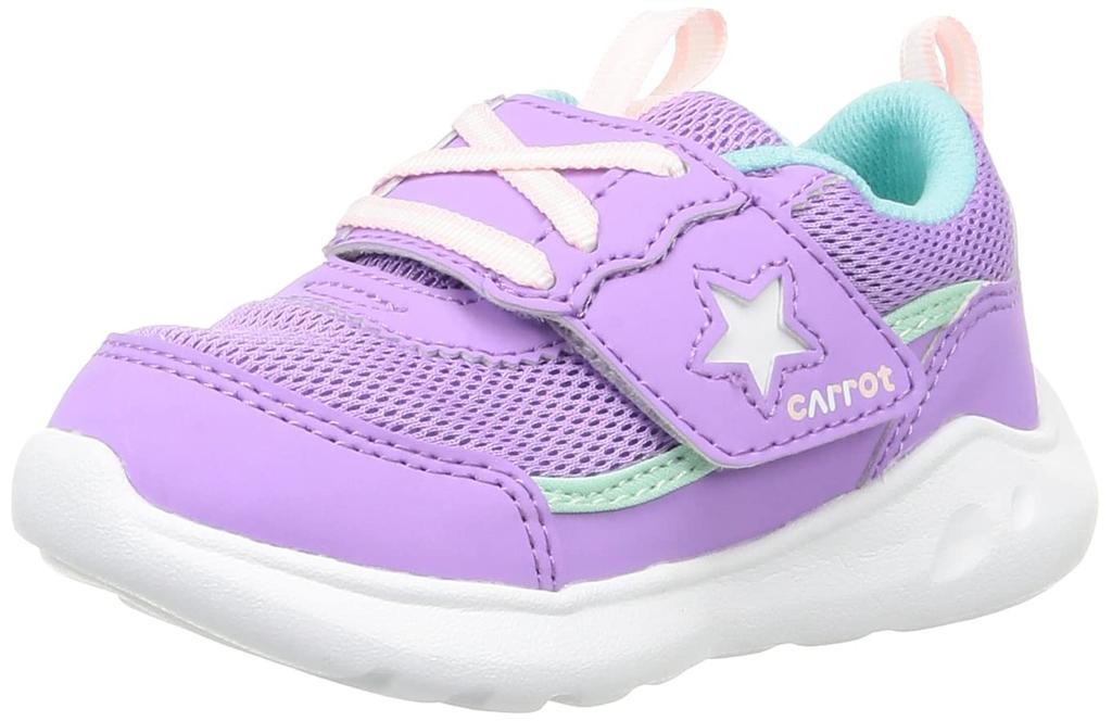 Carrot CR C2320 Velcro Sizes for Boys and 2E Quick-Drying Sneakers, 15-21cm, 0.5cm Adjustable, Girls, Purple, 16.5cm,