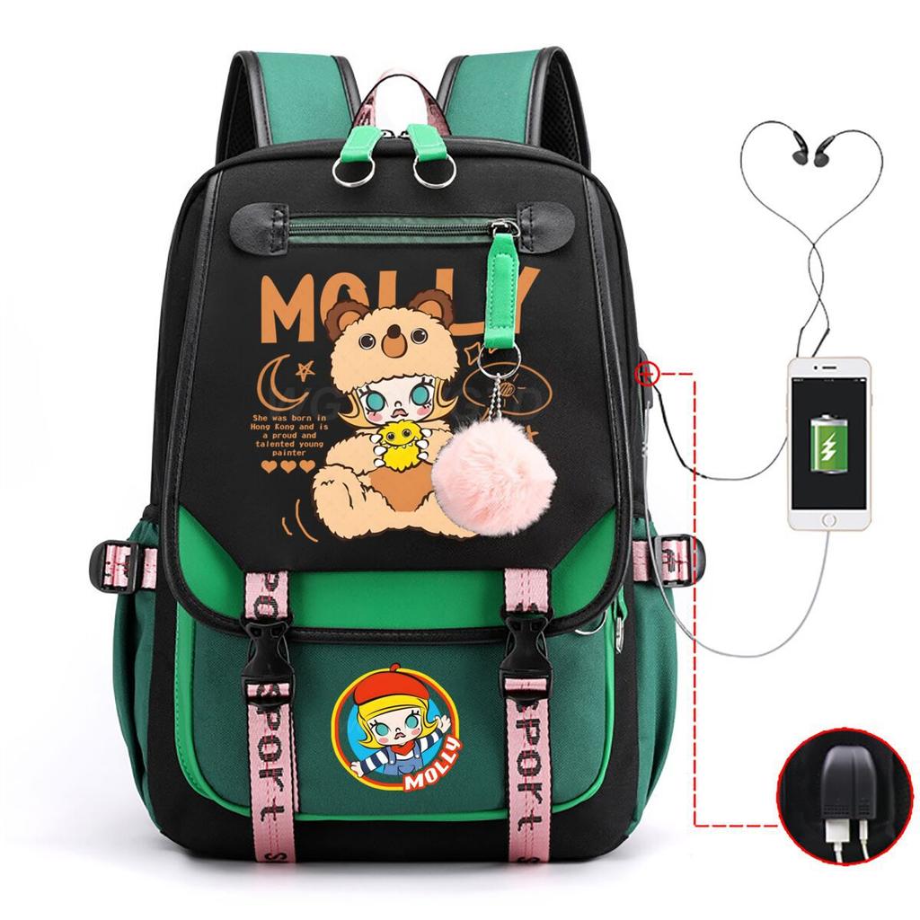 Printed fashion schoolbag college style junior high school high school students large capacity backpack