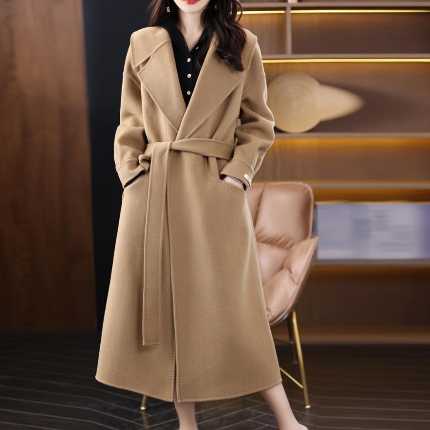Double-sided Wool Fur Coat for Women's New Autumn and Winter Extended Lapel Fur Coat for Women