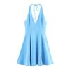 Kaslead New Women Clothes Western Style Fashion Simple Wave Wide Swing Dress 4661379