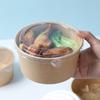 Fangcaodi 1000ml Disposable Kraft Paper Takeout Bowls with Lids (50-Count)